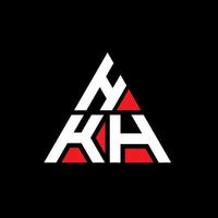 création de logo de lettre de triangle hkh avec forme de triangle. monogramme de conception de logo triangle hkh. modèle de logo vectoriel triangle hkh avec couleur rouge. logo triangulaire hkh logo simple, élégant et luxueux.