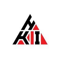 création de logo de lettre de triangle hki avec forme de triangle. monogramme de conception de logo triangle hki. modèle de logo vectoriel triangle hki avec couleur rouge. logo triangulaire hki logo simple, élégant et luxueux.