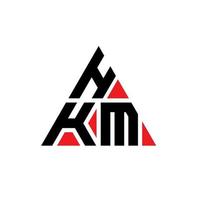 création de logo de lettre de triangle de hkm avec la forme de triangle. monogramme de conception de logo triangle hkm. modèle de logo vectoriel triangle hkm avec couleur rouge. logo triangulaire hkm logo simple, élégant et luxueux.