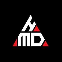 création de logo de lettre triangle hmd avec forme de triangle. monogramme de conception de logo triangle hmd. modèle de logo vectoriel triangle hmd avec couleur rouge. logo triangulaire hmd logo simple, élégant et luxueux.