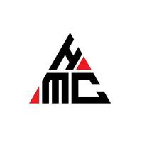 création de logo de lettre de triangle hmc avec forme de triangle. monogramme de conception de logo triangle hmc. modèle de logo vectoriel triangle hmc avec couleur rouge. logo triangulaire hmc logo simple, élégant et luxueux.