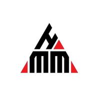 création de logo de lettre triangle hmm avec forme de triangle. monogramme de conception de logo triangle hmm. modèle de logo vectoriel triangle hmm avec couleur rouge. hmm logo triangulaire logo simple, élégant et luxueux.
