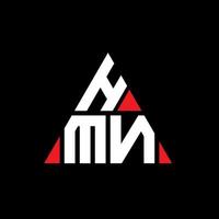 création de logo de lettre triangle hmn avec forme de triangle. monogramme de conception de logo triangle hmn. modèle de logo vectoriel triangle hmn avec couleur rouge. logo triangulaire hmn logo simple, élégant et luxueux.