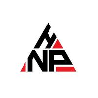 création de logo de lettre triangle hnp avec forme de triangle. monogramme de conception de logo triangle hnp. modèle de logo vectoriel triangle hnp avec couleur rouge. logo triangulaire hnp logo simple, élégant et luxueux.