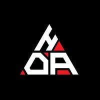 création de logo de lettre triangle hoa avec forme de triangle. monogramme de conception de logo triangle hoa. modèle de logo vectoriel triangle hoa avec couleur rouge. logo triangulaire hoa logo simple, élégant et luxueux.