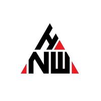 création de logo de lettre triangle hnw avec forme de triangle. monogramme de conception de logo triangle hnw. modèle de logo vectoriel triangle hnw avec couleur rouge. logo triangulaire hnw logo simple, élégant et luxueux.