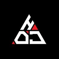 création de logo de lettre triangle hoj avec forme de triangle. monogramme de conception de logo triangle hoj. modèle de logo vectoriel triangle hoj avec couleur rouge. hoj logo triangulaire logo simple, élégant et luxueux.