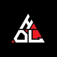 création de logo de lettre triangle hol avec forme de triangle. monogramme de conception de logo triangle hol. modèle de logo vectoriel triangle hol de couleur rouge. hol logo triangulaire logo simple, élégant et luxueux.