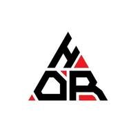 création de logo de lettre triangle hor avec forme de triangle. monogramme de conception de logo triangle hor. modèle de logo vectoriel triangle hor avec couleur rouge. hor logo triangulaire logo simple, élégant et luxueux.