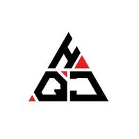 création de logo de lettre de triangle hqj avec forme de triangle. monogramme de conception de logo triangle hqj. modèle de logo vectoriel triangle hqj avec couleur rouge. hqj logo triangulaire logo simple, élégant et luxueux.