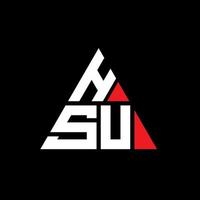 création de logo de lettre de triangle hsu avec forme de triangle. monogramme de conception de logo triangle hsu. modèle de logo vectoriel triangle hsu avec couleur rouge. logo triangulaire hsu logo simple, élégant et luxueux.