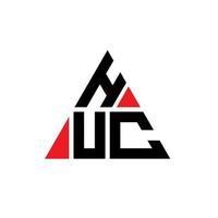 création de logo de lettre de triangle huc avec forme de triangle. monogramme de conception de logo triangle huc. modèle de logo vectoriel triangle huc avec couleur rouge. logo triangulaire huc logo simple, élégant et luxueux.