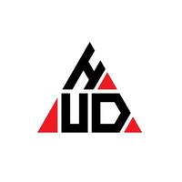 création de logo de lettre triangle hud avec forme de triangle. monogramme de conception de logo triangle hud. modèle de logo vectoriel triangle hud avec couleur rouge. logo triangulaire hud logo simple, élégant et luxueux.