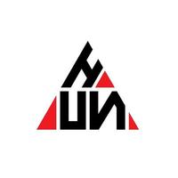 création de logo de lettre triangle hun avec forme de triangle. monogramme de conception de logo triangle hun. modèle de logo vectoriel triangle hun avec couleur rouge. hun logo triangulaire logo simple, élégant et luxueux.