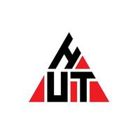 conception de logo de lettre de triangle de hutte avec la forme de triangle. monogramme de conception de logo de triangle de hutte. modèle de logo vectoriel de triangle de hutte avec la couleur rouge. hutte logo triangulaire logo simple, élégant et luxueux.