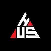 création de logo de lettre triangle hus avec forme de triangle. monogramme de conception de logo triangle hus. modèle de logo vectoriel triangle hus avec couleur rouge. hus logo triangulaire logo simple, élégant et luxueux.