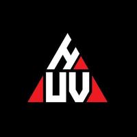 création de logo de lettre triangle huv avec forme de triangle. monogramme de conception de logo triangle huv. modèle de logo vectoriel triangle huv avec couleur rouge. logo triangulaire huv logo simple, élégant et luxueux.