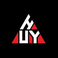 création de logo de lettre triangle huy avec forme de triangle. monogramme de conception de logo triangle huy. modèle de logo vectoriel triangle huy avec couleur rouge. huy logo triangulaire logo simple, élégant et luxueux.