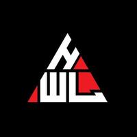 création de logo de lettre triangle hwl avec forme de triangle. monogramme de conception de logo triangle hwl. modèle de logo vectoriel triangle hwl avec couleur rouge. logo triangulaire hwl logo simple, élégant et luxueux.