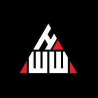 création de logo de lettre triangle hww avec forme de triangle. monogramme de conception de logo triangle hww. modèle de logo vectoriel triangle hww avec couleur rouge. hww logo triangulaire logo simple, élégant et luxueux.