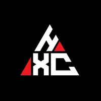 création de logo de lettre triangle hxc avec forme de triangle. monogramme de conception de logo triangle hxc. modèle de logo vectoriel triangle hxc avec couleur rouge. logo triangulaire hxc logo simple, élégant et luxueux.