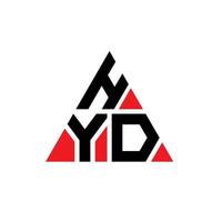 création de logo de lettre triangle hyd avec forme de triangle. monogramme de conception de logo triangle hyd. modèle de logo vectoriel triangle hyd avec couleur rouge. logo triangulaire hyd logo simple, élégant et luxueux.