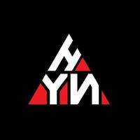 création de logo de lettre triangle hyn avec forme de triangle. monogramme de conception de logo triangle hyn. modèle de logo vectoriel triangle hyn avec couleur rouge. logo triangulaire hyn logo simple, élégant et luxueux.