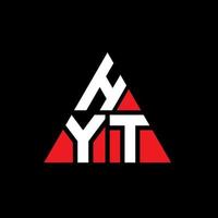 création de logo de lettre triangle hyt avec forme de triangle. monogramme de conception de logo triangle hyt. modèle de logo vectoriel triangle hyt avec couleur rouge. hyt logo triangulaire logo simple, élégant et luxueux.