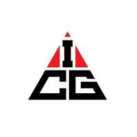 création de logo de lettre triangle icg avec forme de triangle. monogramme de conception de logo triangle icg. modèle de logo vectoriel triangle icg avec couleur rouge. logo triangulaire icg logo simple, élégant et luxueux.