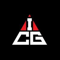 création de logo de lettre triangle icg avec forme de triangle. monogramme de conception de logo triangle icg. modèle de logo vectoriel triangle icg avec couleur rouge. logo triangulaire icg logo simple, élégant et luxueux.