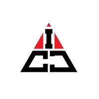 création de logo de lettre triangle icj avec forme de triangle. monogramme de conception de logo triangle icj. modèle de logo vectoriel triangle icj avec couleur rouge. logo triangulaire icj logo simple, élégant et luxueux.