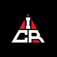 création de logo de lettre triangle icr avec forme de triangle. monogramme de conception de logo triangle icr. modèle de logo vectoriel triangle icr avec couleur rouge. logo triangulaire icr logo simple, élégant et luxueux.