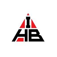 création de logo de lettre triangle ihb avec forme de triangle. monogramme de conception de logo triangle ihb. modèle de logo vectoriel triangle ihb avec couleur rouge. logo triangulaire ihb logo simple, élégant et luxueux.