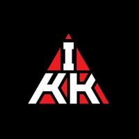 création de logo de lettre triangle ikk avec forme de triangle. monogramme de conception de logo triangle ikk. modèle de logo vectoriel triangle ikk avec couleur rouge. logo triangulaire ikk logo simple, élégant et luxueux.