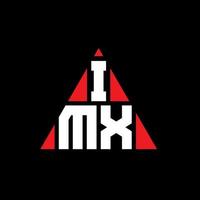 création de logo de lettre triangle imx avec forme de triangle. monogramme de conception de logo triangle imx. modèle de logo vectoriel triangle imx avec couleur rouge. logo triangulaire imx logo simple, élégant et luxueux.