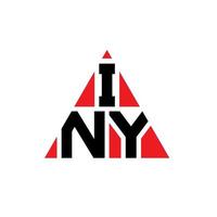 création de logo de lettre triangle iny avec forme de triangle. monogramme de conception de logo triangle iny. modèle de logo vectoriel triangle iny avec couleur rouge. iny logo triangulaire logo simple, élégant et luxueux.