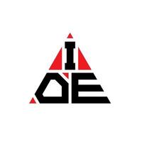 création de logo de lettre triangle ioe avec forme de triangle. monogramme de conception de logo triangle ioe. modèle de logo vectoriel triangle ioe avec couleur rouge. logo triangulaire ioe logo simple, élégant et luxueux.