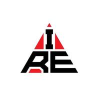 création de logo de lettre triangle ire avec forme de triangle. monogramme de conception de logo triangle ire. modèle de logo vectoriel triangle ire avec couleur rouge. ire logo triangulaire logo simple, élégant et luxueux.