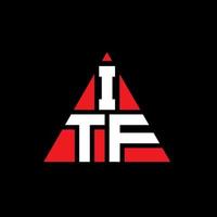 création de logo de lettre triangle itf avec forme de triangle. monogramme de conception de logo triangle itf. modèle de logo vectoriel triangle itf avec couleur rouge. itf logo triangulaire logo simple, élégant et luxueux.