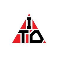 création de logo de lettre triangle ito avec forme de triangle. monogramme de conception de logo triangle ito. modèle de logo vectoriel triangle ito avec couleur rouge. ito logo triangulaire logo simple, élégant et luxueux.