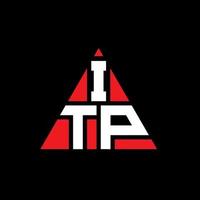 création de logo de lettre triangle itp avec forme de triangle. monogramme de conception de logo triangle itp. modèle de logo vectoriel triangle itp avec couleur rouge. itp logo triangulaire logo simple, élégant et luxueux.