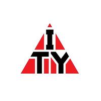 création de logo de lettre triangle ity avec forme de triangle. monogramme de conception de logo triangle ity. modèle de logo vectoriel triangle ity avec couleur rouge. ity logo triangulaire logo simple, élégant et luxueux.