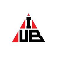 création de logo de lettre triangle iub avec forme de triangle. monogramme de conception de logo triangle iub. modèle de logo vectoriel triangle iub avec couleur rouge. iub logo triangulaire logo simple, élégant et luxueux.