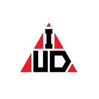 création de logo de lettre triangle iud avec forme de triangle. monogramme de conception de logo triangle iud. modèle de logo vectoriel triangle iud avec couleur rouge. iud logo triangulaire logo simple, élégant et luxueux.