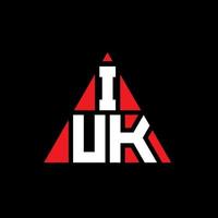 création de logo de lettre triangle iuk avec forme de triangle. monogramme de conception de logo triangle iuk. modèle de logo vectoriel triangle iuk avec couleur rouge. iuk logo triangulaire logo simple, élégant et luxueux.