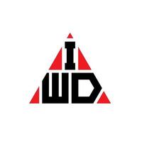 création de logo de lettre triangle iwd avec forme de triangle. monogramme de conception de logo triangle iwd. modèle de logo vectoriel triangle iwd avec couleur rouge. iwd logo triangulaire logo simple, élégant et luxueux.