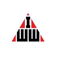 création de logo de lettre triangle iww avec forme de triangle. monogramme de conception de logo triangle iww. modèle de logo vectoriel triangle iww avec couleur rouge. iww logo triangulaire logo simple, élégant et luxueux.