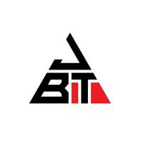 création de logo de lettre triangle jbt avec forme de triangle. monogramme de conception de logo triangle jbt. modèle de logo vectoriel triangle jbt avec couleur rouge. logo triangulaire jbt logo simple, élégant et luxueux.