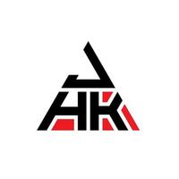 création de logo de lettre triangle jhk avec forme de triangle. monogramme de conception de logo triangle jhk. modèle de logo vectoriel triangle jhk avec couleur rouge. logo triangulaire jhk logo simple, élégant et luxueux.