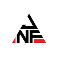 création de logo de lettre triangle jnf avec forme de triangle. monogramme de conception de logo triangle jnf. modèle de logo vectoriel triangle jnf avec couleur rouge. logo triangulaire jnf logo simple, élégant et luxueux.